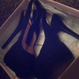 Black Suede Jacklyn Spike Heels Size 7! Brand New!